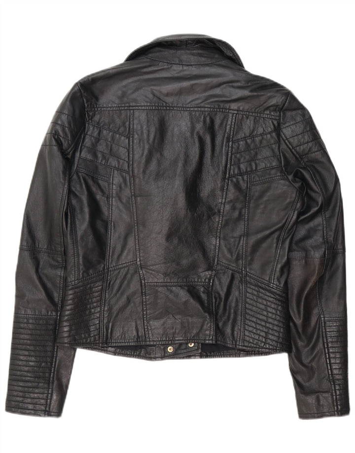 Женская кожаная косуха River Island UK 12, средний черный