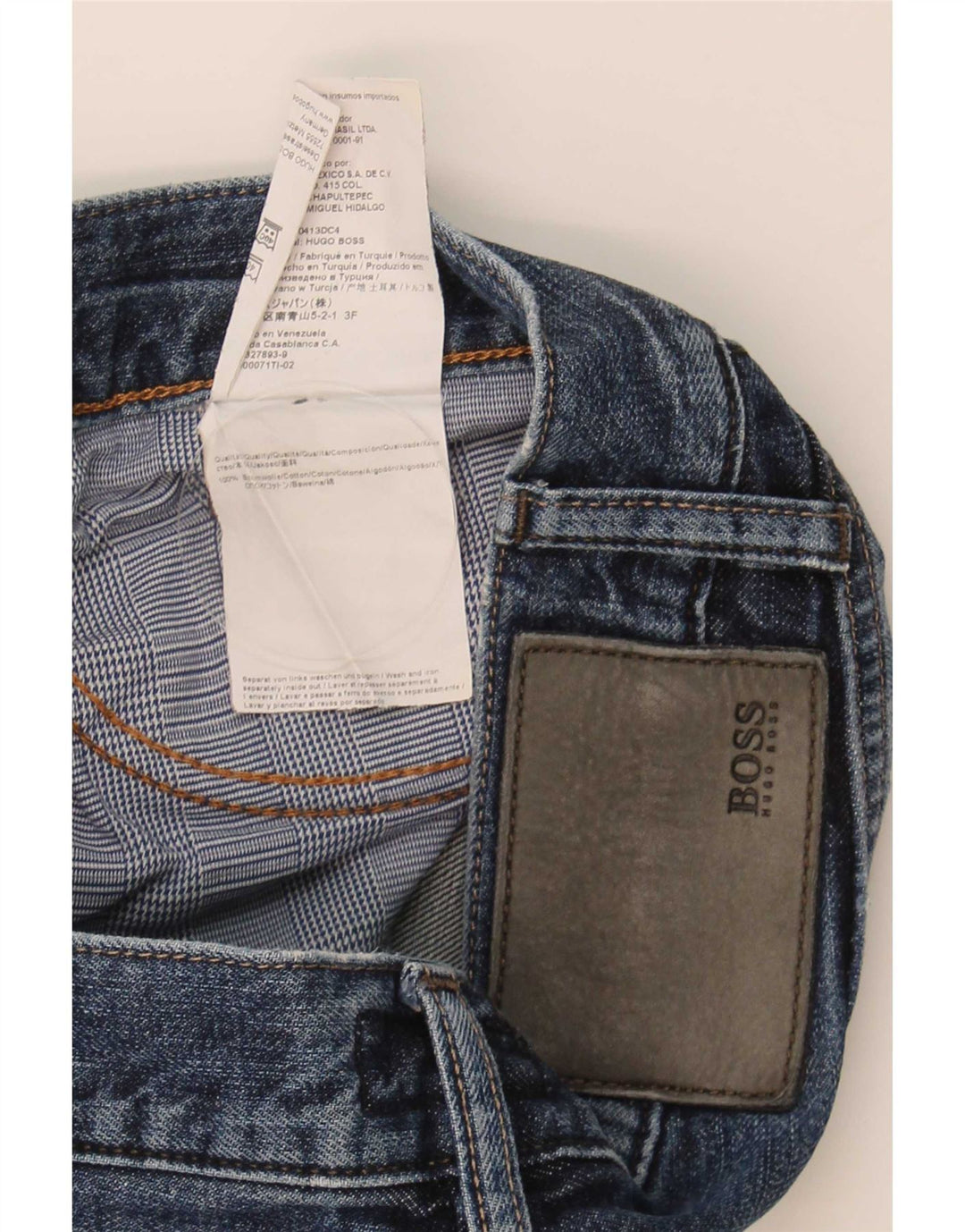 Мужские прямые джинсы Hugo Boss W32 L34 синие, хлопок
