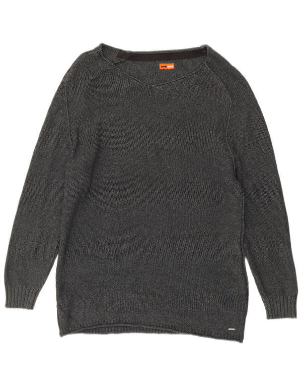 Женский джемпер с вырезом лодочкой Emilio Adani, Великобритания 20, 2XL, серый хлопок