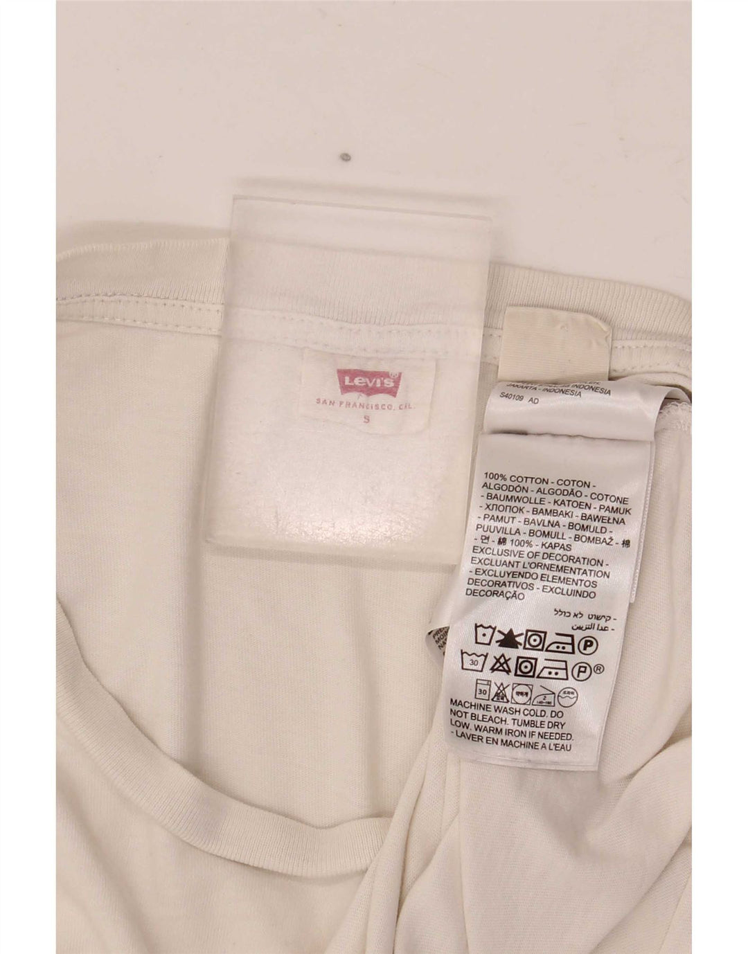 Женская футболка Levi's Top UK 8, маленькая, белый хлопок