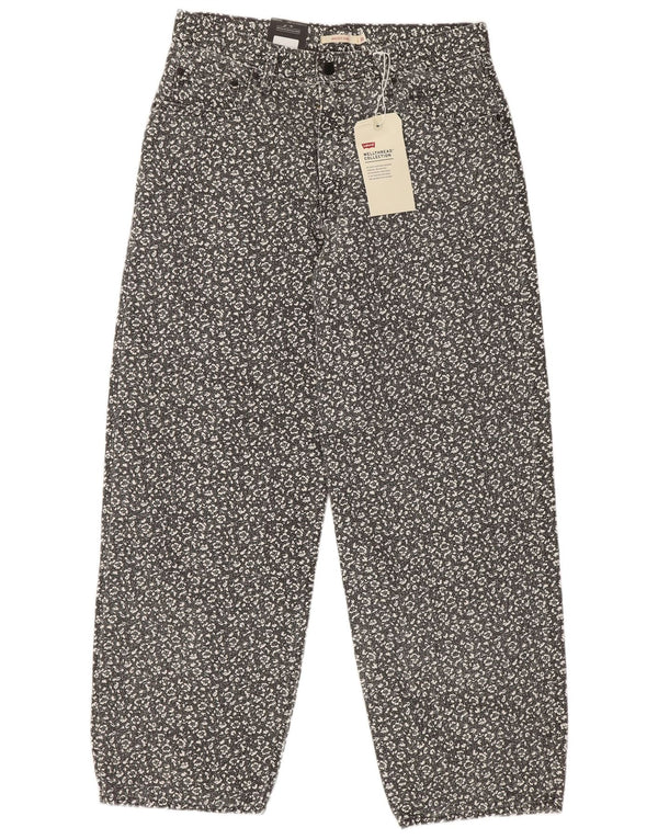 Женские повседневные брюки свободного покроя Levi's Baggy Dad W30 L32, черные с цветочным принтом