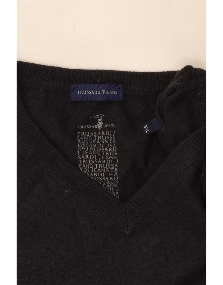 Мужской джемпер Trussardi Jeans с v-образным вырезом 3XL серый