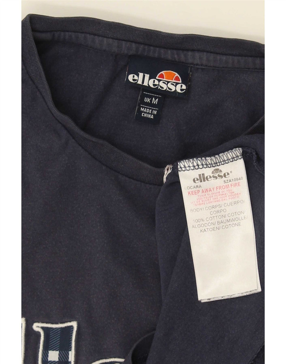 Ellesse Мужская футболка с рисунком Топ среднего размера, темно-синий, хлопок