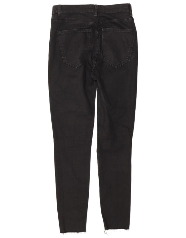 Женские рваные джинсы скинни с высокой талией Zara EU 40 Medium W30 L28, черные