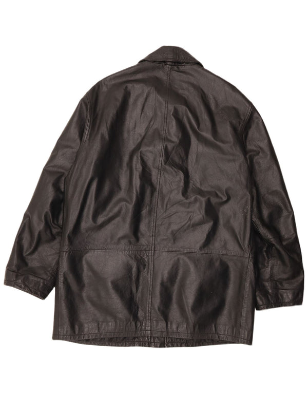 Мужская кожаная куртка VINTAGE IT 50 большая черная кожа