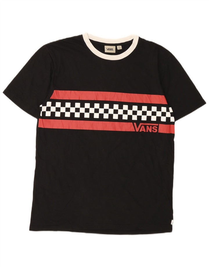 Мужская футболка с рисунком Vans, большой черный хлопок с геометрическим рисунком