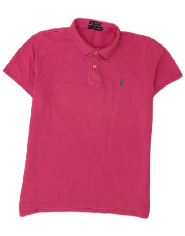 Женская узкая рубашка-поло Ralph Lauren, 16 шт., большой розовый хлопок, Великобритания