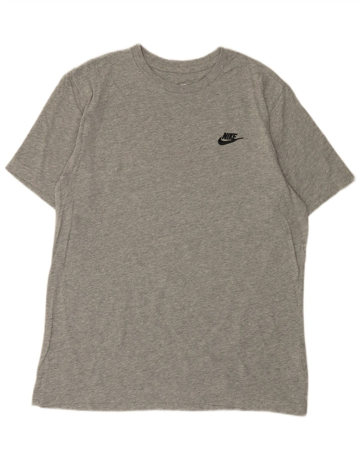 Мужская футболка NIKE из хлопка среднего серого цвета