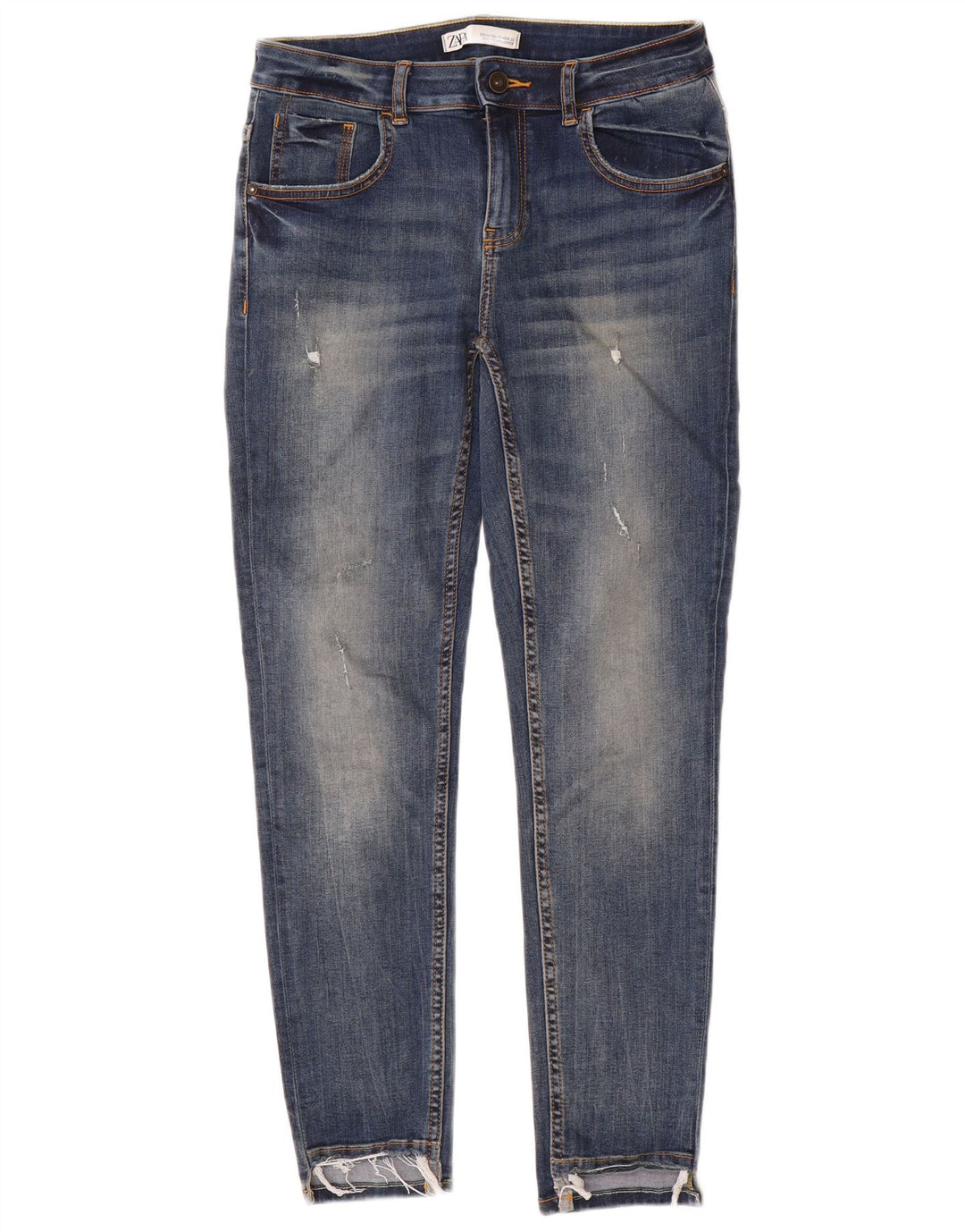 Женские потертые джинсы скинни Zara EU 40 Medium W30 L28 Синие