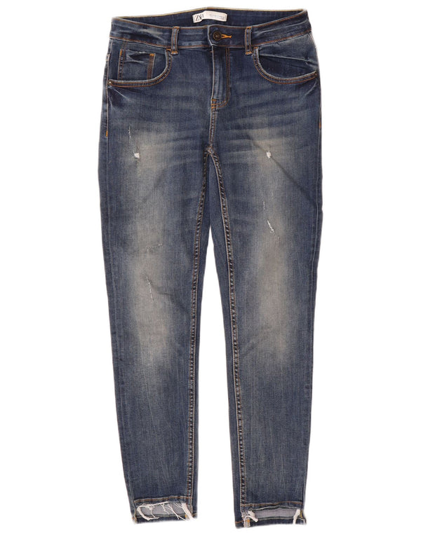 Женские потертые джинсы скинни Zara EU 40 Medium W30 L28 Синие