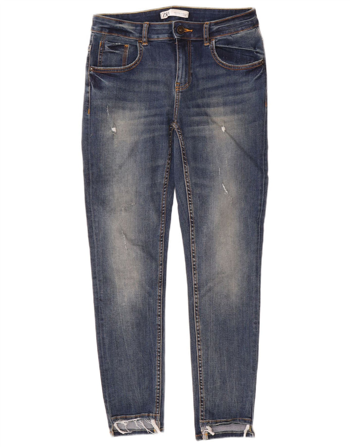 Женские потертые джинсы скинни Zara EU 40 Medium W30 L28 Синие
