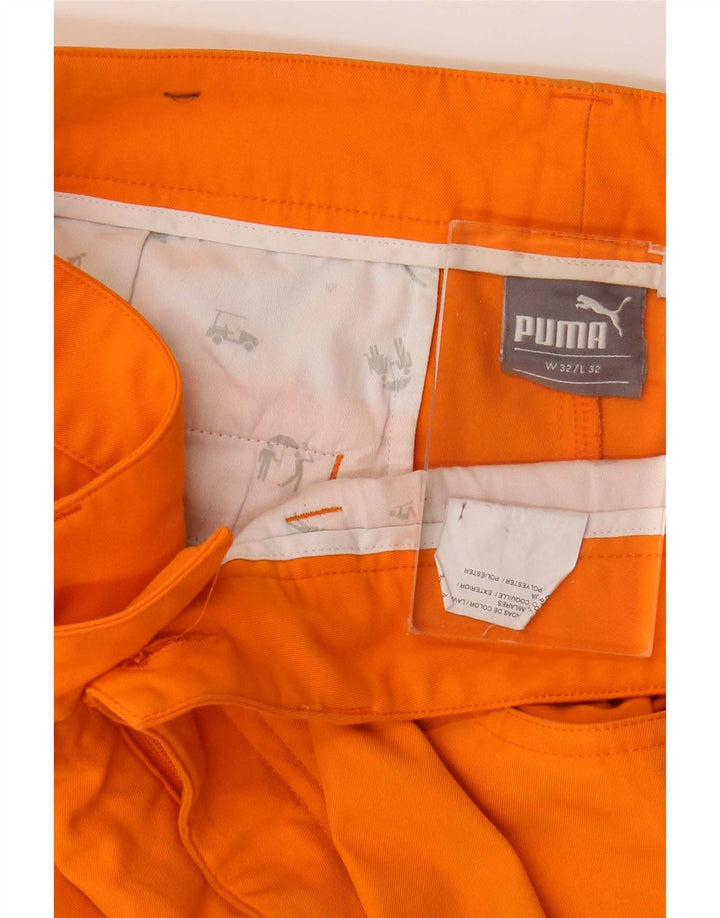 Мужские прямые повседневные брюки Puma W32 L32 оранжевого цвета из полиэстера