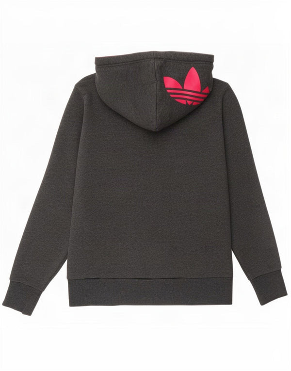 Женский джемпер с капюшоном Adidas UK 12, средний серый хлопок
