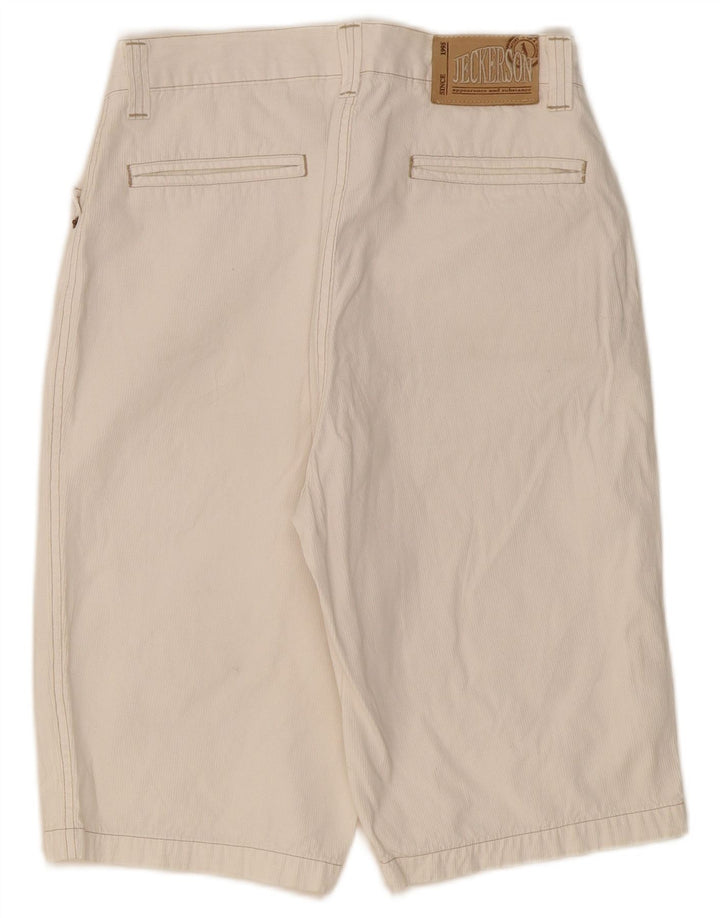 JECKERSON Mens Bermuda Shorts W33 Medium  Off White Cotton