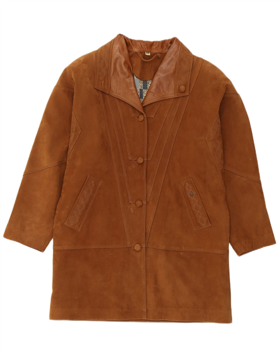 HEITORN Женское замшевое пальто EU 46 XL Коричневое кожаное