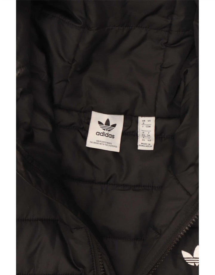 Женская утепленная куртка Adidas с капюшоном UK 8, маленький черный полиэстер