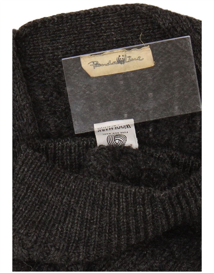 ВИНТАЖНЫЙ мужской кардиган-свитер среднего серого цвета, новая шерсть