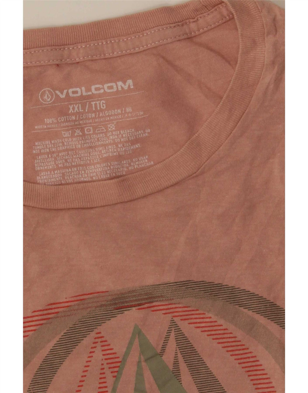 Volcom Мужская футболка с рисунком Top 2XL Розовый Хлопок