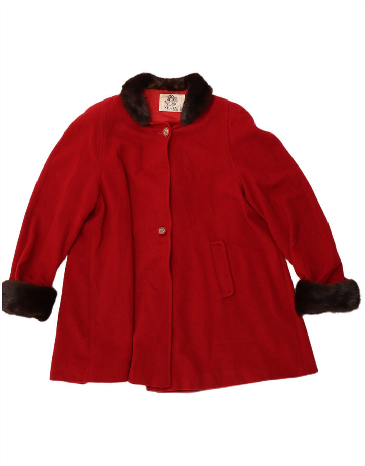 SILVIA Женское пальто IT 44 Medium Red Colourblock Wool