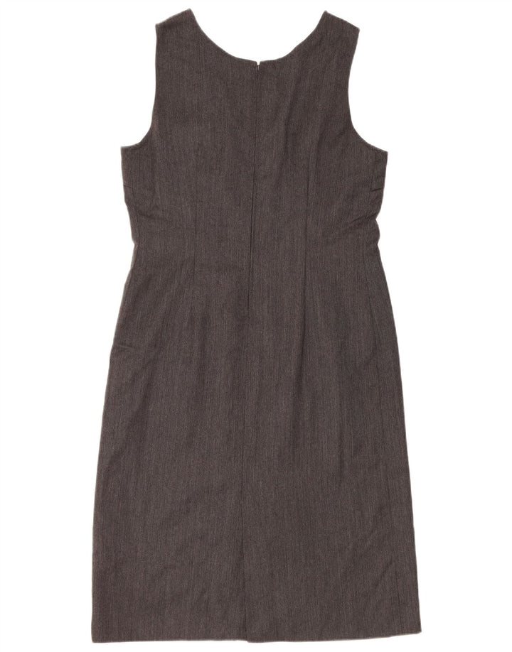 Винтажное женское платье-футляр без рукавов UK 12, средний серый цвет