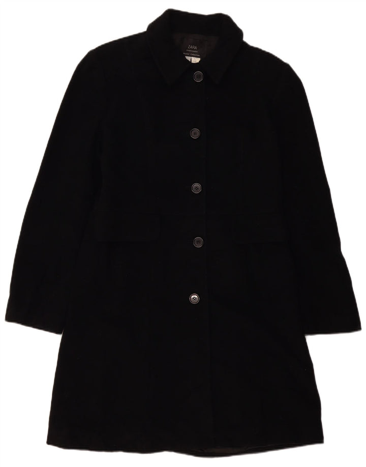 Женское пальто Zara EU 40, среднее, черное, шерстяное
