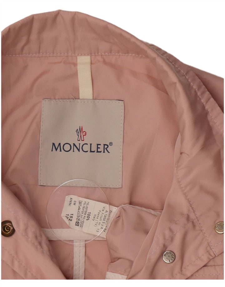 Куртка Moncler для девочек 11-12 лет, розовая из полиэстера