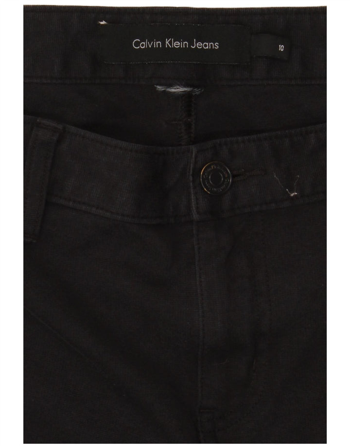 Женские прямые повседневные брюки CALVIN KLEIN США 10, средние W30 L28, черные
