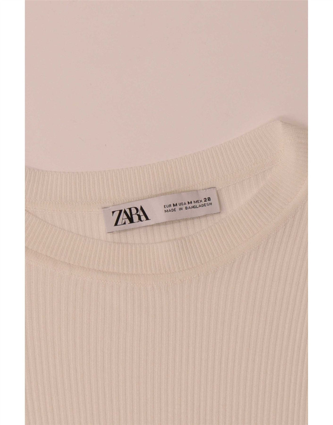 Женский топ Zara с длинным рукавом UK 12, средний белый