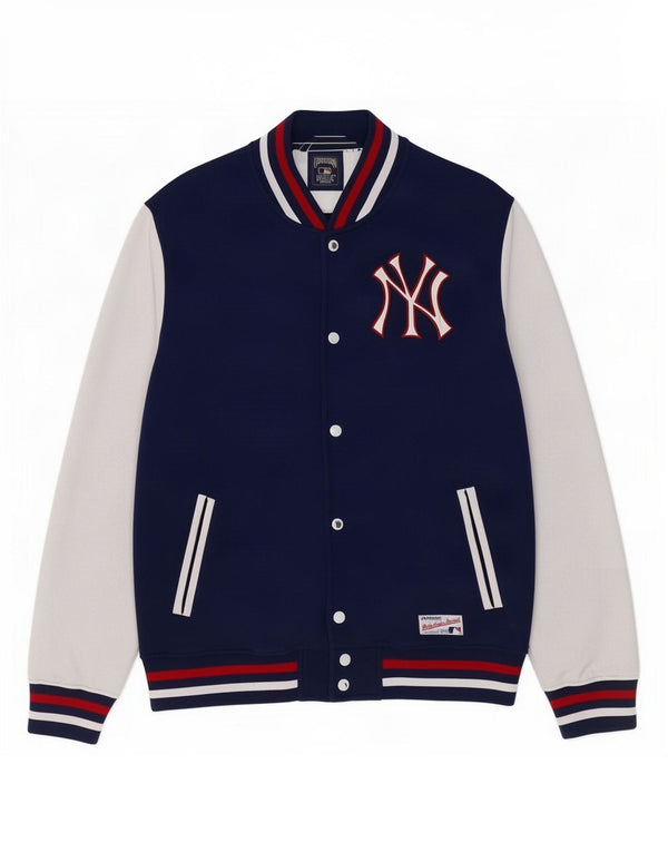 Мужская университетская куртка Majestic New York Yankees UK 40, большая синяя с цветными блоками