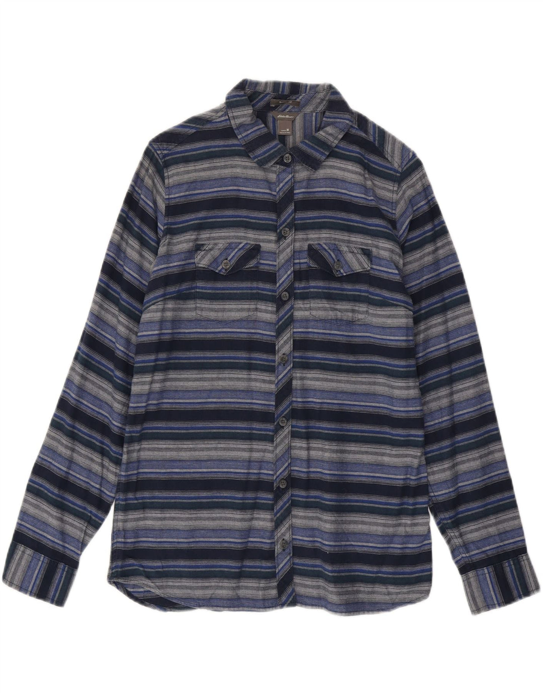Женская фланелевая рубашка EDDIE BAUER UK 14, средний темно-синий в полоску