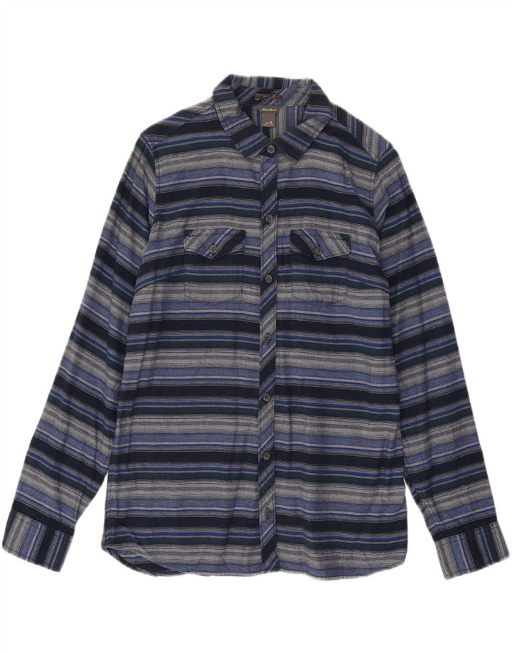 Женская фланелевая рубашка EDDIE BAUER UK 14, средний темно-синий в полоску