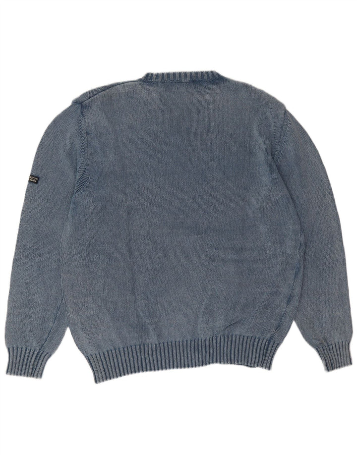 Мужской джемпер с круглым вырезом Woolrich, синий хлопок, размер XL