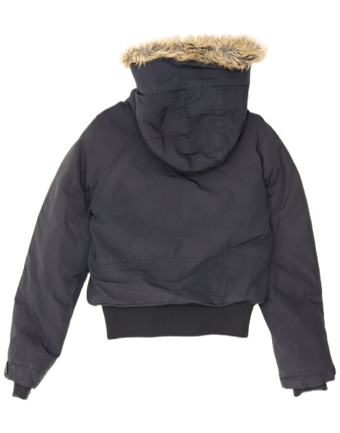 Женская стеганая куртка Woolrich с капюшоном UK 12, средний темно-синий хлопок