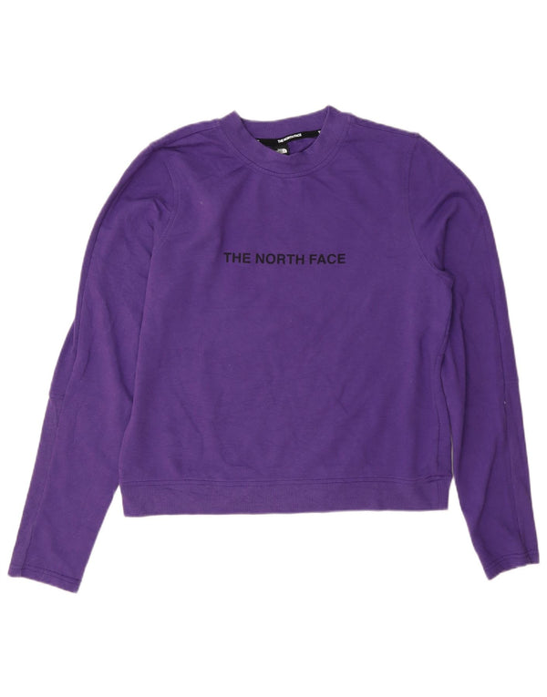 Женский свитер с рисунком The North Face, хлопковый джемпер, Великобритания 14, средний фиолетовый цвет