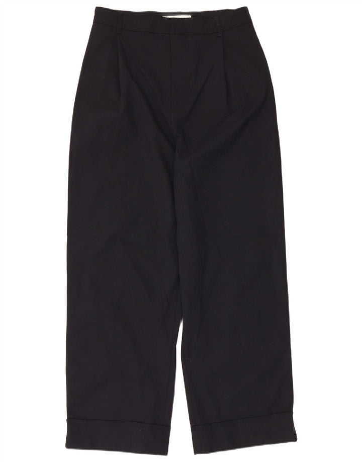 Женские брюки чинос с завышенной талией ZARA, маленькие W26 L27, темно-синие