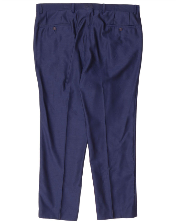 Мужской костюм из двух предметов Baumler IT 52 XL W38 L29 темно-синий из натуральной шерсти с 2 пуговицами