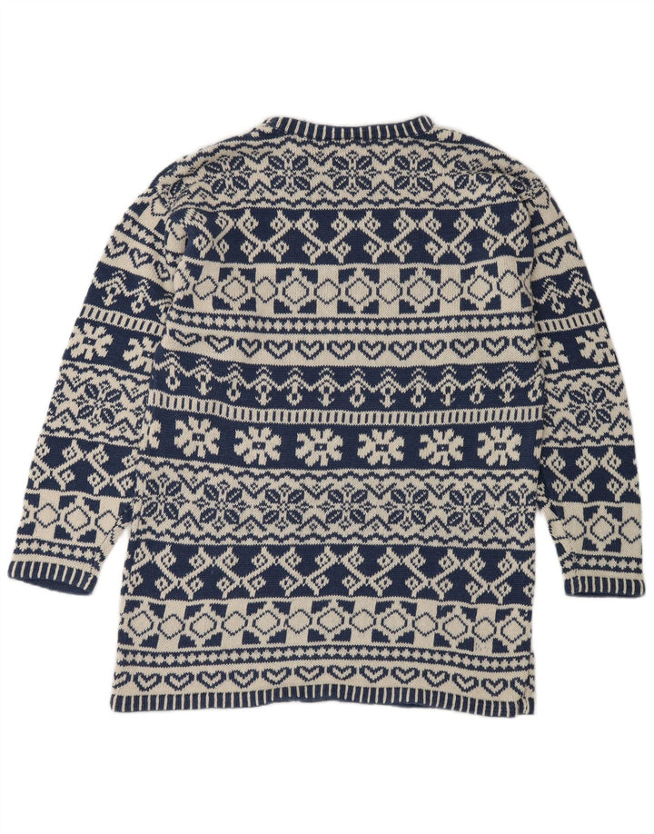 Мужской свитер с круглым вырезом Impuls, маленький синий, Fair Isle Ramie