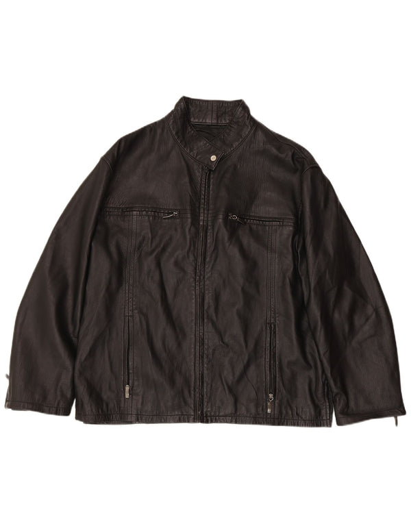 ВИНТАЖНАЯ женская кожаная куртка UK 18 XL, черная