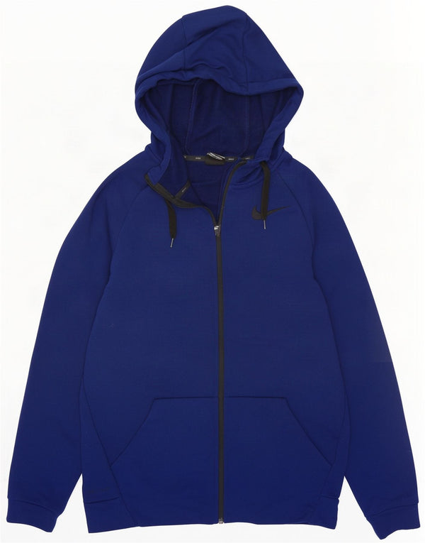 Мужской свитер с капюшоном на молнии Nike Dri Fit, маленький темно-синий