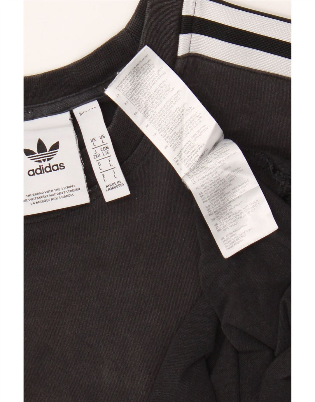 Мужская футболка Adidas Top большого размера из хлопка черного цвета