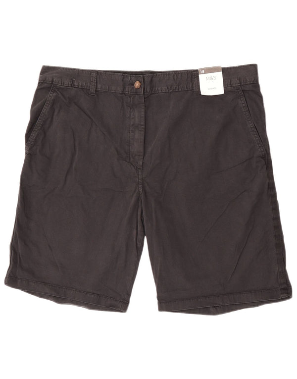 Женские шорты чинос Marks & Spencer UK 18 XL W38 Черные хлопковые