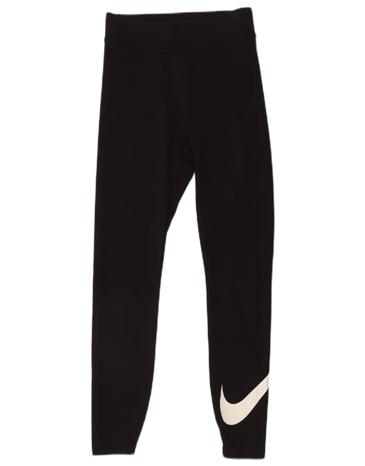 Женские леггинсы с рисунком Nike UK 8, маленькие черные хлопковые