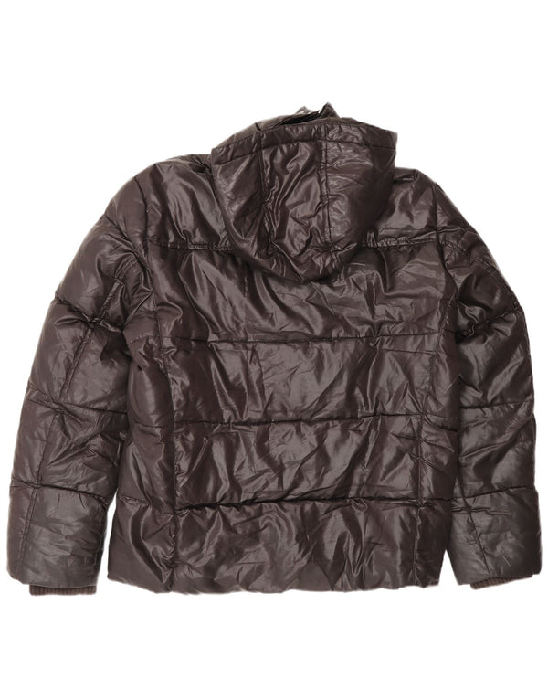 Мужская стеганая куртка Fay с капюшоном UK 40, большая коричневая, полиэстер