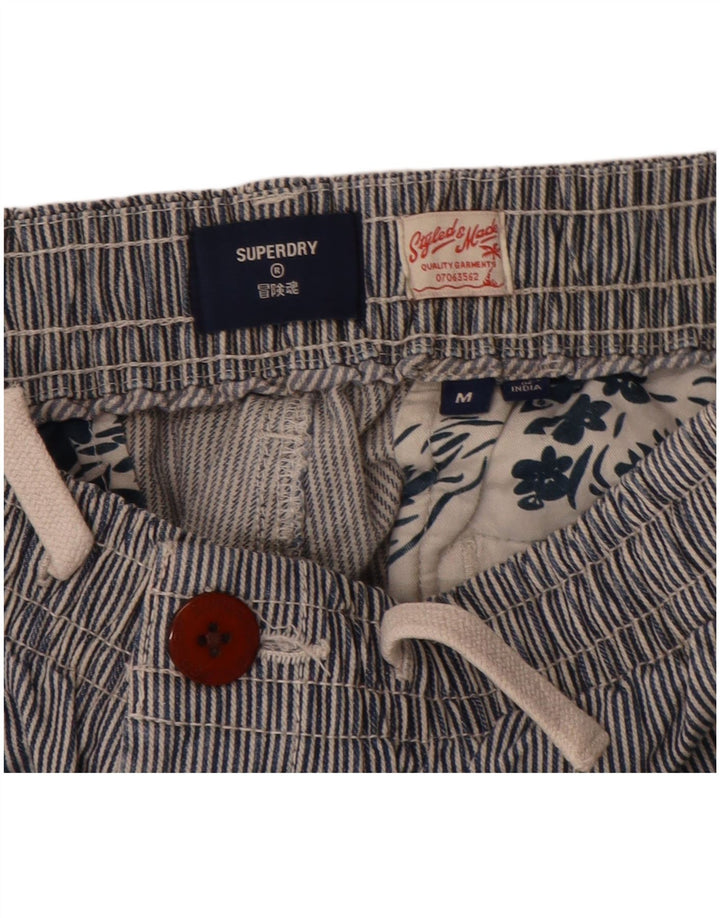 Мужские шорты чинос Superdry Medium W32, синие, хлопковые в тонкую полоску
