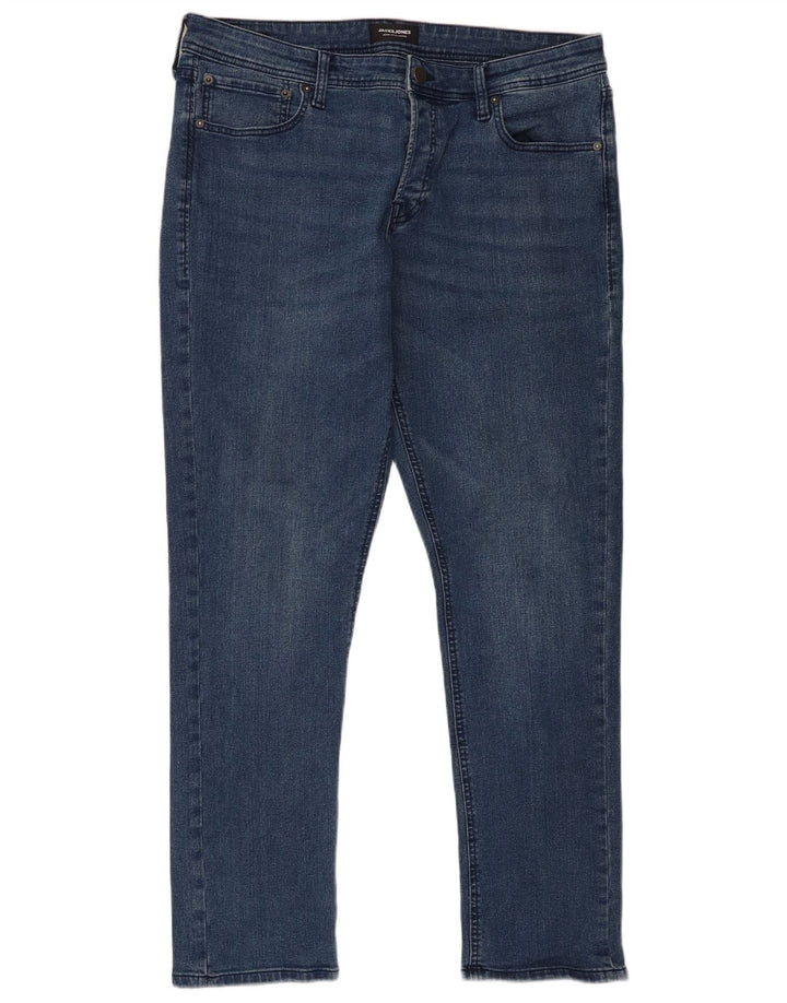 Мужские узкие джинсы Jack & Jones W36 L32, синий хлопок