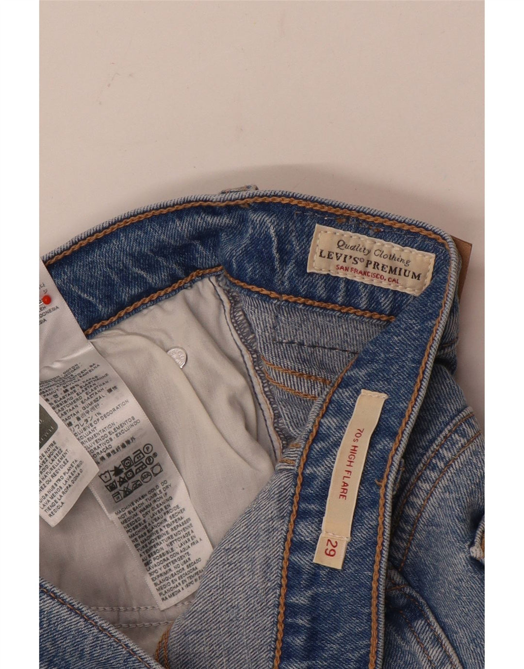 Женские расклешенные джинсы Levi's с высокой посадкой W29 L32, синий хлопок