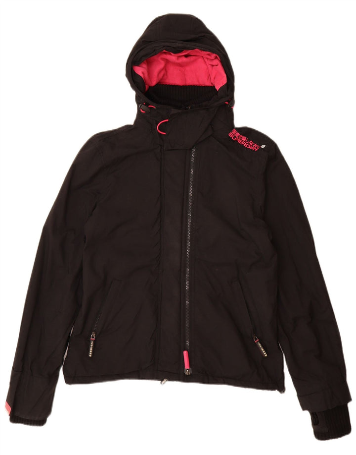 Женская ветровка-ветровка Superdry UK 14, средний черный нейлон