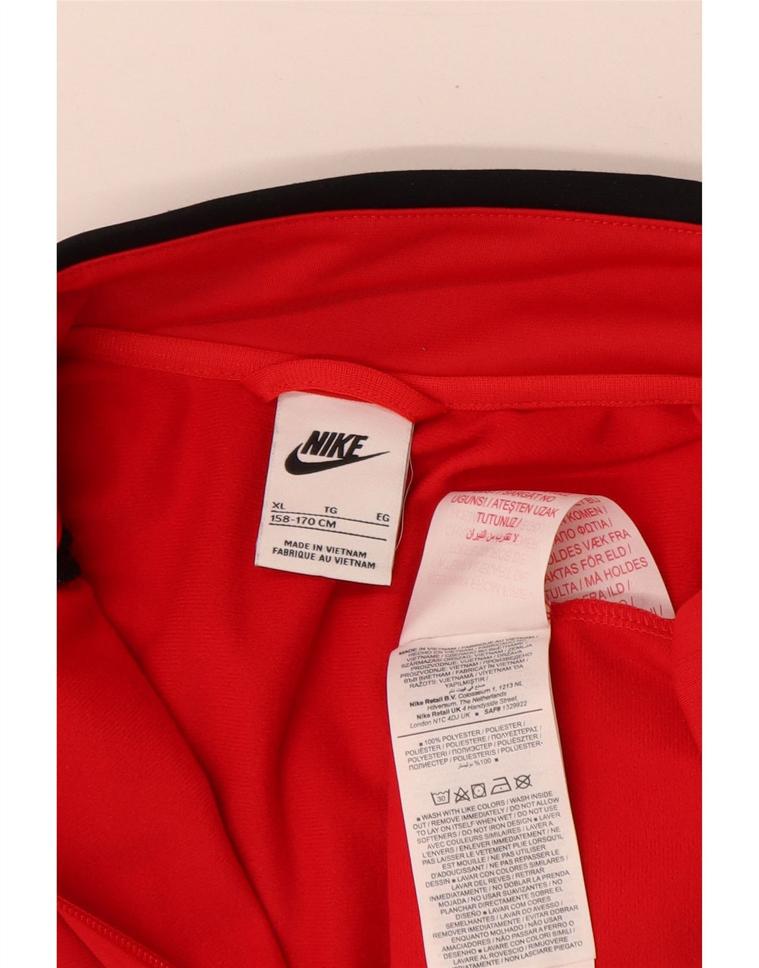 Спортивный костюм Nike для мальчиков, верхняя куртка 13–14 лет, XL, красный полиэстер с цветными блоками