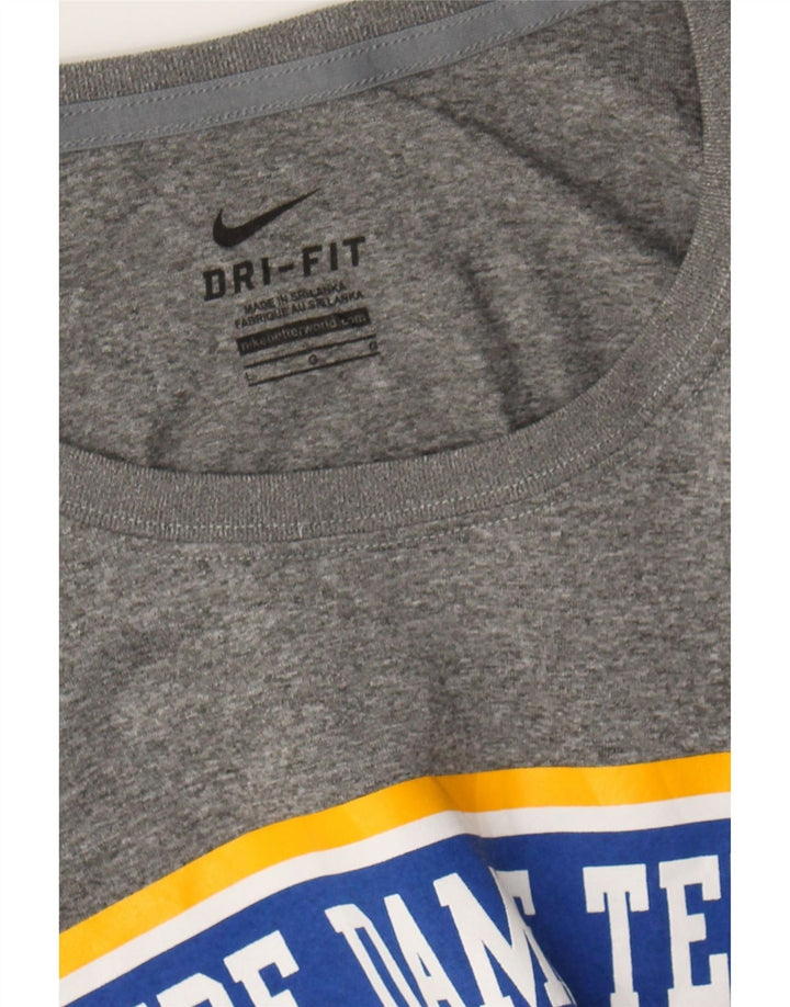NIKE Womens Dri Fit Graphic T-Shirt Top UK 14 Large Grey Polyester Vintage Nike and Second-Hand Nike from Messina Hembry 