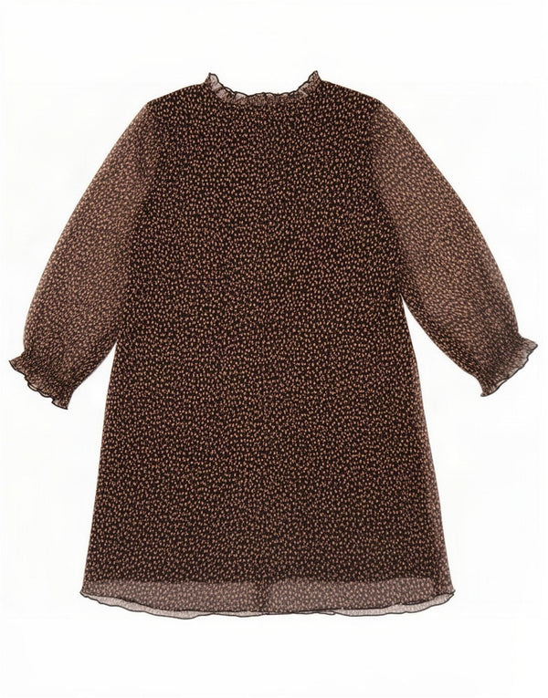 Zara Женское многоярусное платье с рукавом 3/4 UK 6 XS, полиэстер, черный в крапинку